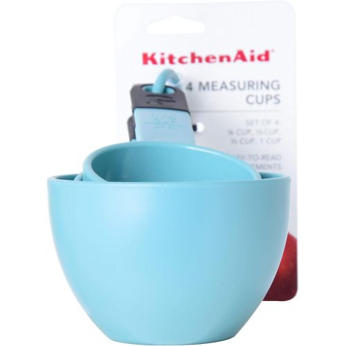 키친에이드 키친에이드KitchenAid KE058OHAQA Classic Measuring Cups, Set of 4, Aqua Sky/Black