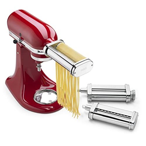 키친에이드 키친에이드KitchenAid KSMPRA 3-Piece Pasta Roller & Cutter Attachment Set, Silver, Pack of 1