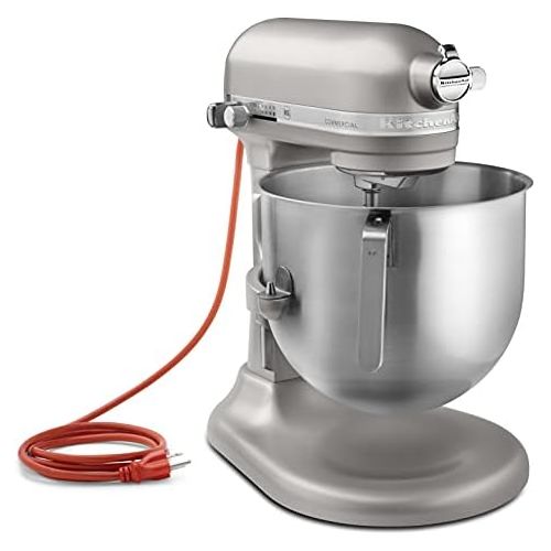 키친에이드 키친에이드KitchenAid KSM8990NP 8-Quart Commercial Countertop Mixer, 10-Speed, Gear-Driven, Nickel Pearl