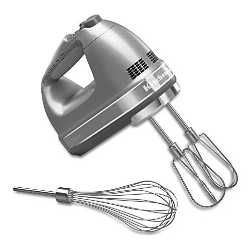 키친에이드 키친에이드KitchenAid KHM7210CU 7-Speed Digital Hand Mixer with Turbo Beater II Accessories and Pro Whisk - Contour Silver