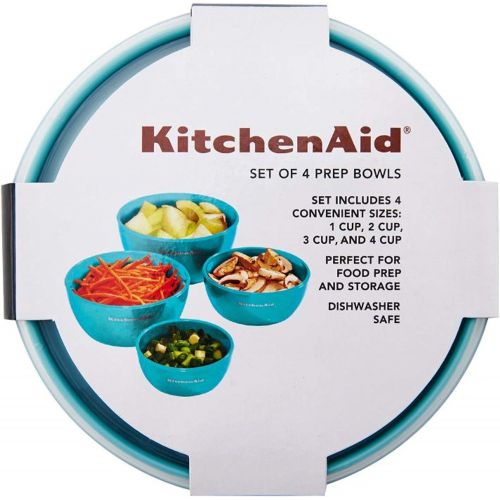 키친에이드 키친에이드KitchenAid KE176OSAQA Classic Prep Bowls, Set of 4, Aqua Sky 2