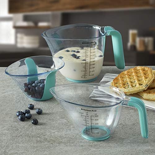 키친에이드 키친에이드KitchenAid KO298OSAQA Gourmet Measuring Jugs, Set of 3, Aqua Sky