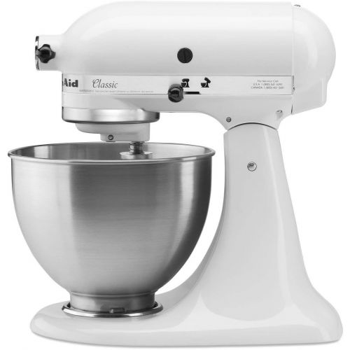 키친에이드 키친에이드KitchenAid Classic Series 4.5 Quart Tilt-Head Stand Mixer, White (K45SSWH)