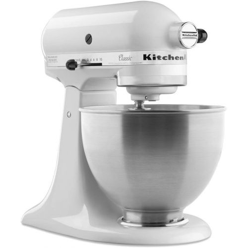 키친에이드 키친에이드KitchenAid Classic Series 4.5 Quart Tilt-Head Stand Mixer, White (K45SSWH)