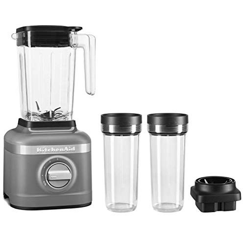 키친에이드 KitchenAid KSB1332DG 48oz, 3 Speed Ice Crushing Blender with 2 x 16oz Personal Jars to Blend and Go, Matte Charcoal Grey