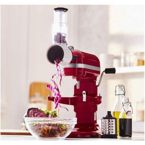 키친에이드 KitchenAid Food Meat Grinder Salad Vegetable Slicer Shredder Stand Mixer Attachment Set KSM2VSGA, Multicolor