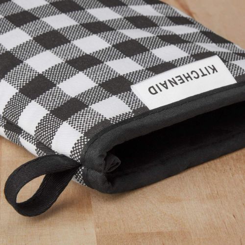 키친에이드 KitchenAid Kitchen Aid Gingham Mini Oven Mitt Set, 5.5x8, Onyx Black 2 Count