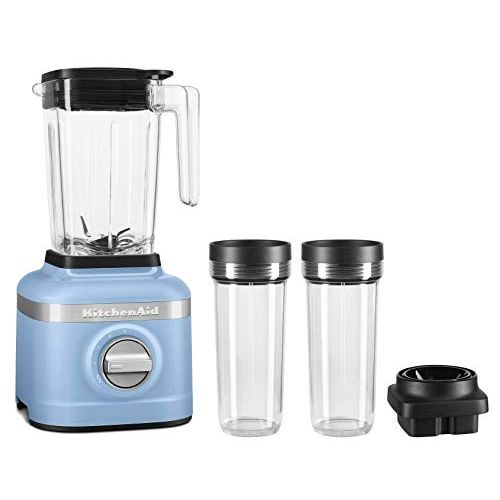 키친에이드 KitchenAid KSB1332VB 48oz, 3 Speed Ice Crushing Blender with 2 x 16oz Personal Jars to Blend and Go, Velvet Blue