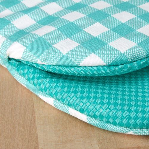 키친에이드 KitchenAid Kitchen Aid Gingham Mini Oven Mitt Set, 5.5x8, Aqua Sky 2 Count