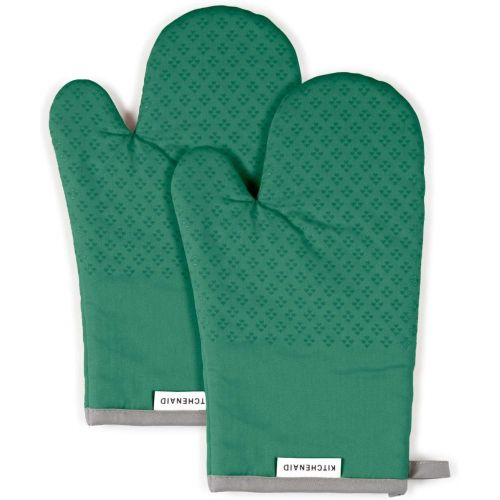 키친에이드 KitchenAid Asteroid Cotton Oven Mitts with Silicone Grip, Set of 2, Pebbled Palm 2 Count