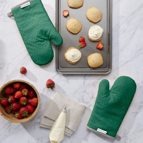 키친에이드 KitchenAid Asteroid Cotton Oven Mitts with Silicone Grip, Set of 2, Pebbled Palm 2 Count