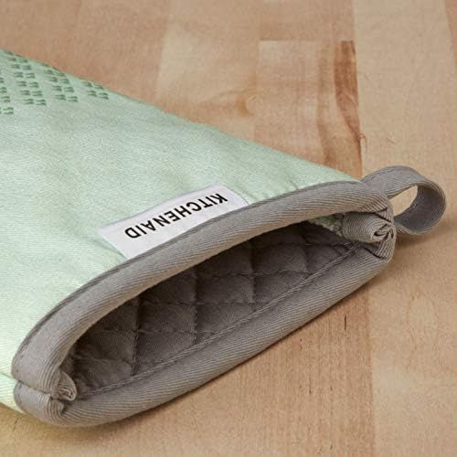 키친에이드 KitchenAid Asteroid Cotton Oven Mitts with Silicone Grip, Set of 2, Pistachio