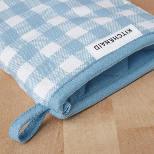 키친에이드 KitchenAid Kitchen Aid Gingham Mini Oven Mitt Set, 5.5x8, Blue Velvet 2 Count