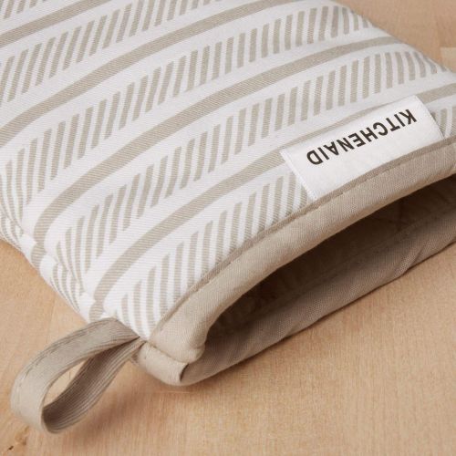 키친에이드 KitchenAid Albany Mini Cotton Oven Mitts with Silicone Grip, 5.5x8, Milkshake 2 Count