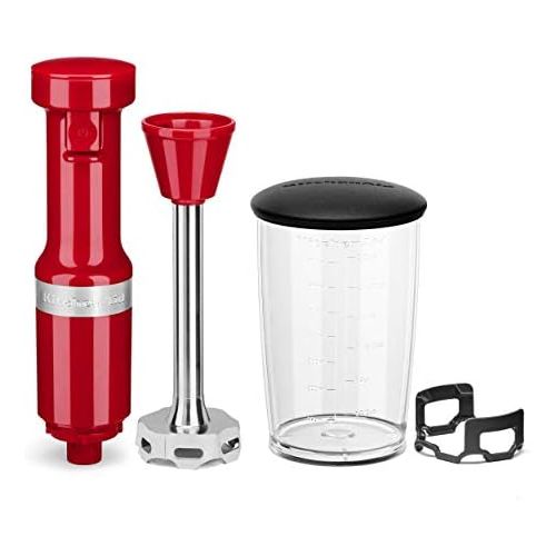 키친에이드 KitchenAid KHBV53PA Variable Speed Corded Hand Blender, Passion Red, 8 in