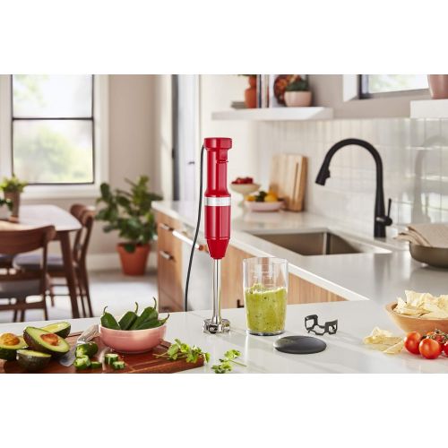 키친에이드 KitchenAid KHBV53PA Variable Speed Corded Hand Blender, Passion Red, 8 in