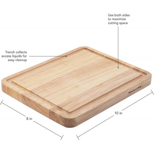 키친에이드 KitchenAid Classic Wood Cutting Board, 8x10-Inch, Natural
