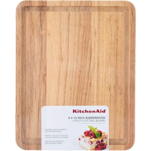 키친에이드 KitchenAid Classic Wood Cutting Board, 8x10-Inch, Natural