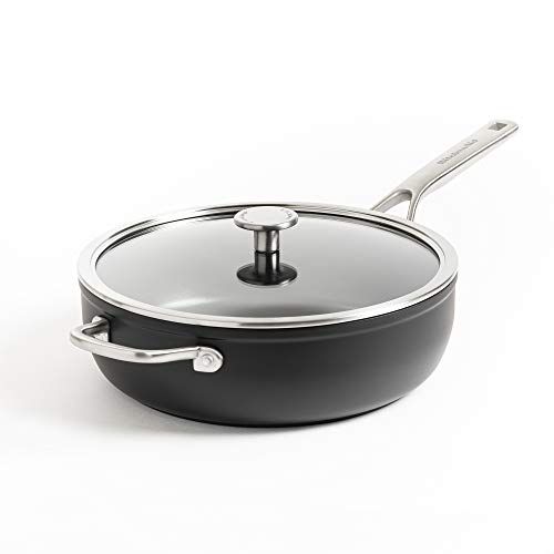 키친에이드 KitchenAid Skillet with Helper Handle and Lid, Forged Hardened Aluminium Skillet with Helper Handle - Induction, Oven & Dishwasher Safe - 28 cm/4.6L