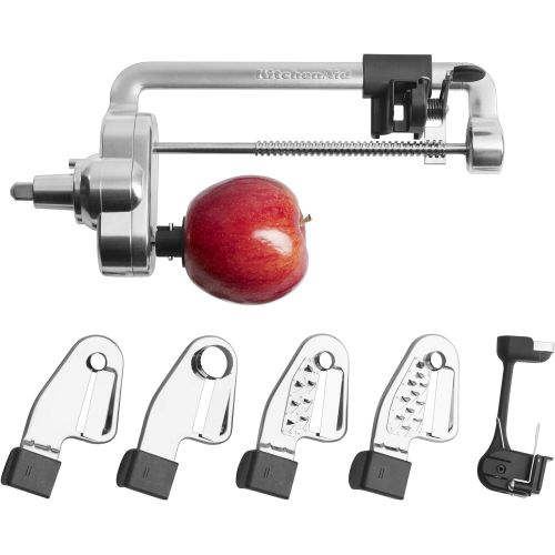 키친에이드 KitchenAid Spiralizer Attachment, 1, Silver & KSMMGA Metal Food Grinder Attachment, 2.5 lb, Silver