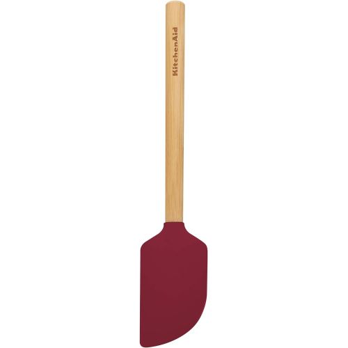 키친에이드 KitchenAid Universal Bamboo Handle Scraper Spatula, 11-Inch, Red