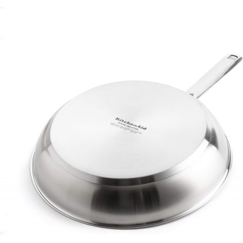 키친에이드 KitchenAid Frying Pan, Non Stick Stainless Steel Pan with Stainless Handle - Induction, Oven & Dishwasher Safe - 20 cm