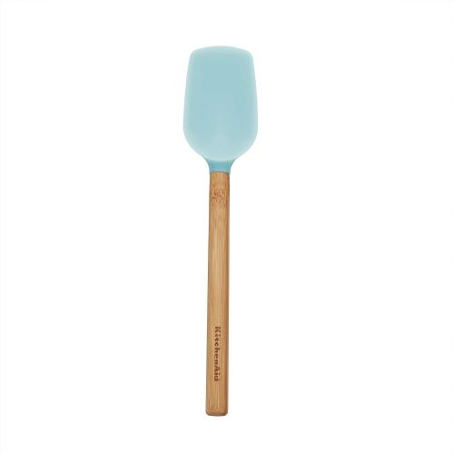 키친에이드 KitchenAid Universal Bamboo Handle Spoon Spatula, 11-Inch, Aqua