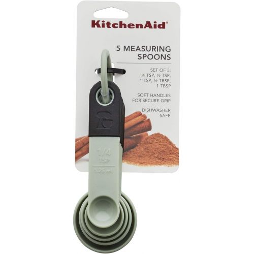 키친에이드 KitchenAid - KE057OHPIA KitchenAid Classic Measuring Spoons, Set of 5, Pistachio/Black