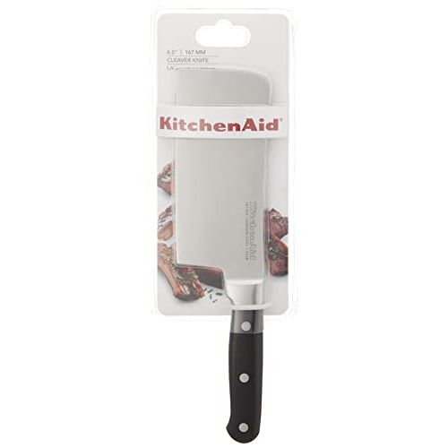 키친에이드 KitchenAid KKFTR6CLOB Classic Forged Series Triple Rivet Cleaver, Onyx Black, 6