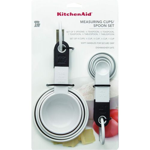 키친에이드 KitchenAid 9-Piece Measuring Cups and Spoons Set, White