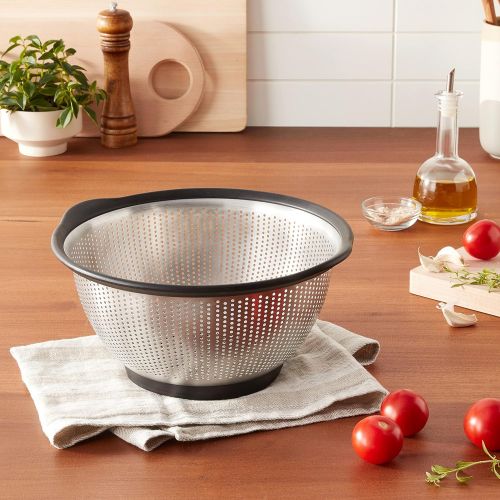 키친에이드 KitchenAid Gourmet Stainless Steel Colander, 5-Quart, Black