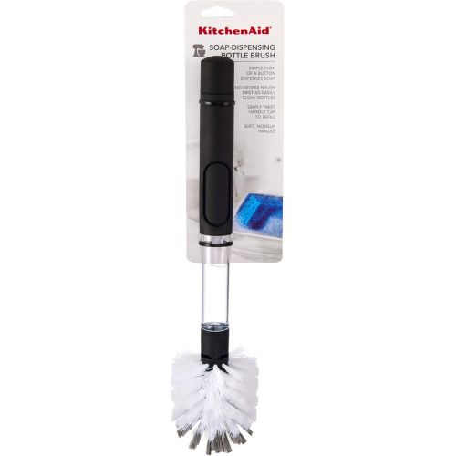 키친에이드 KitchenAid Soap Dispensing Bottle Brush, one size, Black/White