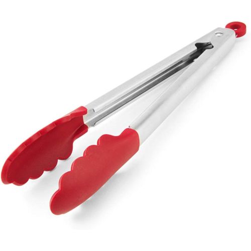 키친에이드 KitchenAid Silicone Stainless Steel Tongs, 10.26 Inch, Red