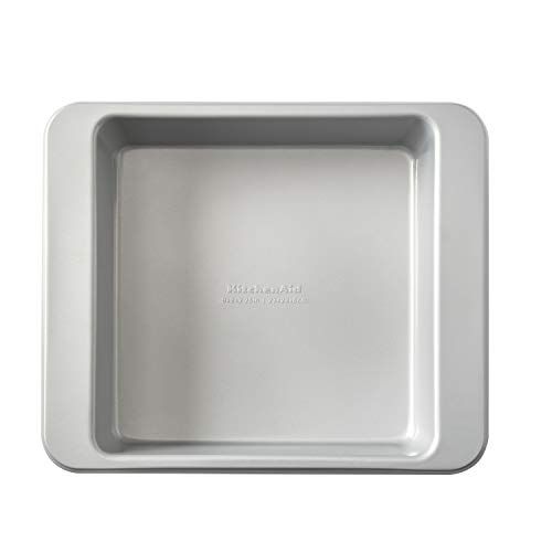 키친에이드 KitchenAid Nonstick Aluminized Steel Square Cake Pan, 9-Inch, Silver