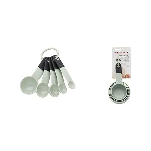 키친에이드 KitchenAid KE058OHPIA Classic Measuring Cups, Set of 4 and Classic Measuring Spoons, Set of 5, Pistachio/Black
