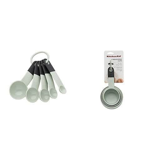 키친에이드 KitchenAid KE058OHPIA Classic Measuring Cups, Set of 4 and Classic Measuring Spoons, Set of 5, Pistachio/Black