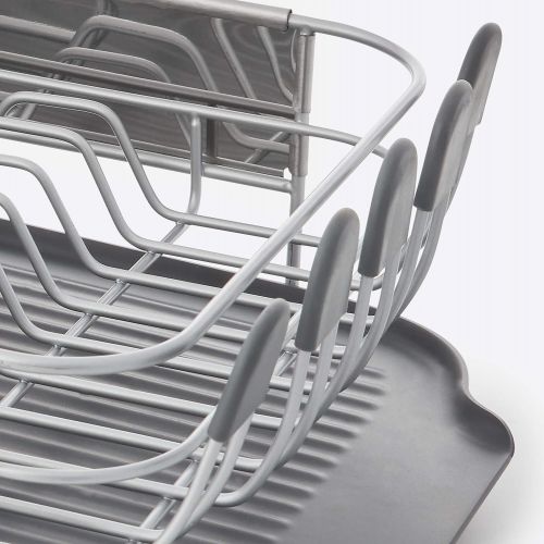 키친에이드 KitchenAid Stainless Steel Wrap Compact Dish Rack, 16.06-Inch, Gray