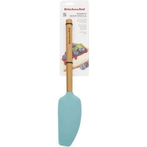 키친에이드 KitchenAid Universal Bamboo Handle Mixer Spatula, One size, Aqua Sky