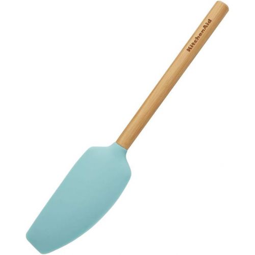 키친에이드 KitchenAid Universal Bamboo Handle Mixer Spatula, One size, Aqua Sky