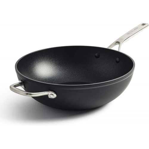 키친에이드 Kitchenaid, Forged Hardened Aluminium Wok with Helper Handle - 30 cm, Black