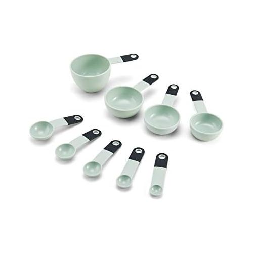 키친에이드 KitchenAid Classic Measuring Cups and Spoons Set, Set of 9, Pistachio/Black