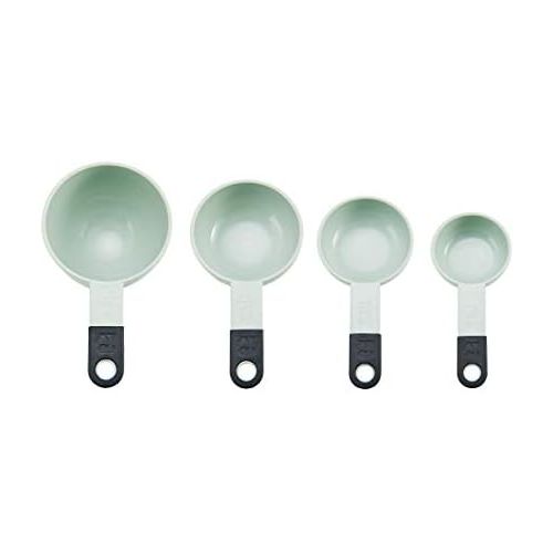 키친에이드 KitchenAid Classic Measuring Cups and Spoons Set, Set of 9, Pistachio/Black