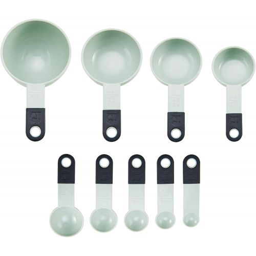 키친에이드 KitchenAid Classic Measuring Cups and Spoons Set, Set of 9, Pistachio/Black