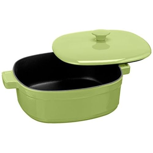 키친에이드 KitchenAid Streamline Cast Iron 6-Quart Casserole Cookware - Kiwi