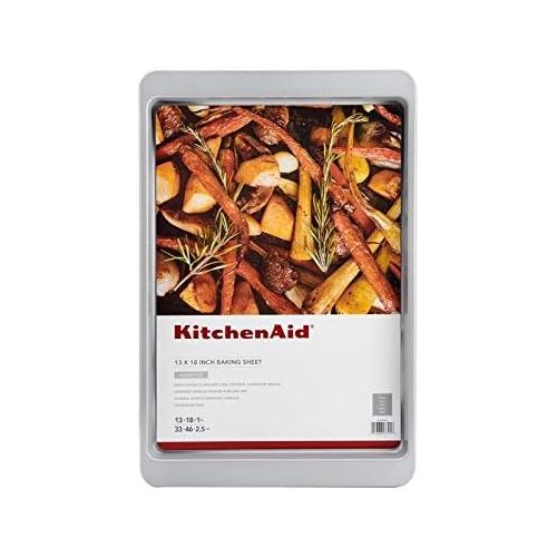 키친에이드 KitchenAid Nonstick Aluminized Steel Baking Sheet, 13x18-Inch, Silver