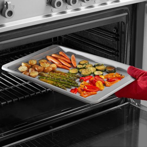 키친에이드 KitchenAid Nonstick Aluminized Steel Baking Sheet, 13x18-Inch, Silver