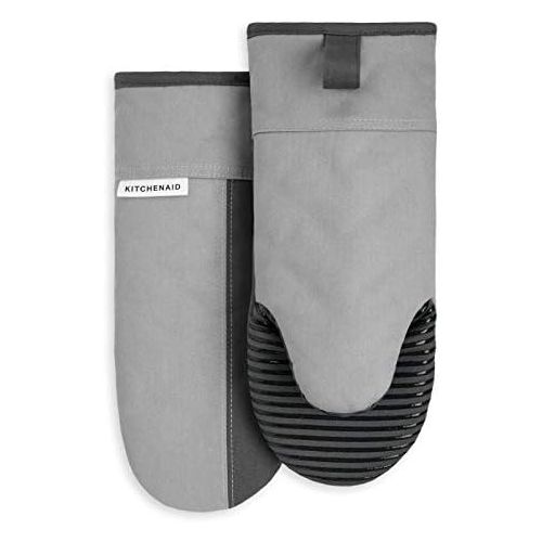 키친에이드 KitchenAid Beacon Two-Tone Oven Mitt 2-Pack Set, 5.75x13, Cool Grey/Frost Grey 2 Count