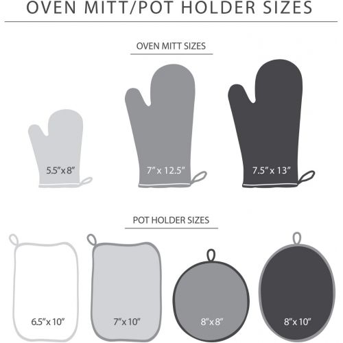 키친에이드 KitchenAid Beacon Two-Tone Oven Mitt 2-Pack Set, 5.75x13, Cool Grey/Frost Grey 2 Count