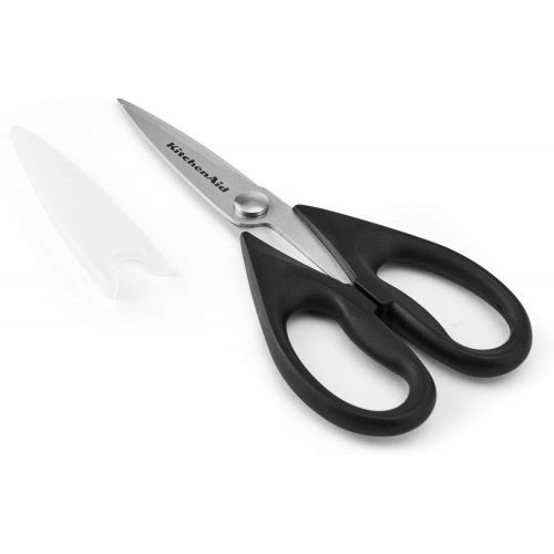 키친에이드 KitchenAid All Purpose Shears, One Size, Black/Black & AmazonBasics Multipurpose, Comfort Grip, Titanium Fused, Stainless Steel Office Scissors - Pack of 3