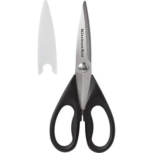 키친에이드 KitchenAid All Purpose Shears, One Size, Black/Black & AmazonBasics Multipurpose, Comfort Grip, Titanium Fused, Stainless Steel Office Scissors - Pack of 3